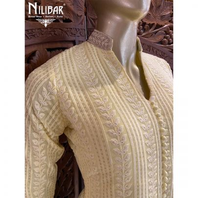 Canary yellow Georgette Palazzo Suit
