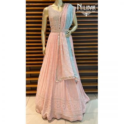 Baby Pink Georgette Anarkali