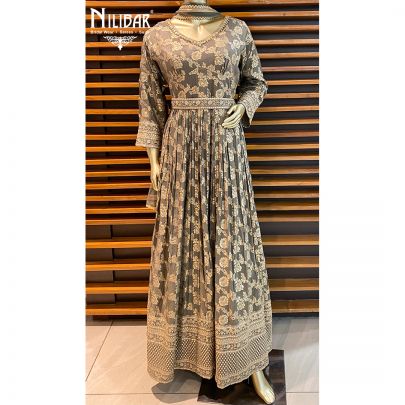Tea green Georgette Anarkali Suit