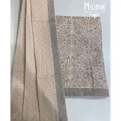 Ivory Georgette Unstitched Suit