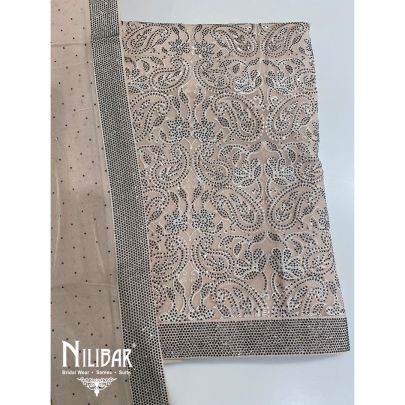 Ivory Georgette Unstitched Suit