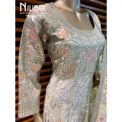 Sage Green Silk Anarkali Suit