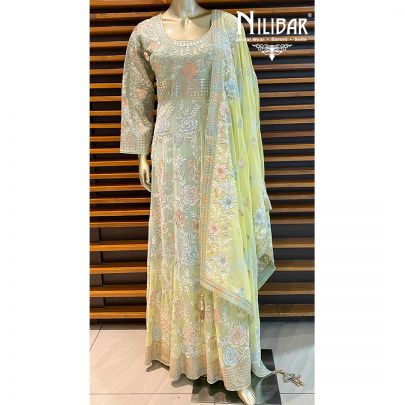 Sage Green Silk Anarkali Suit