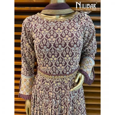 Purple Georgette Anarkali Suit