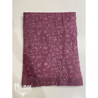 Plum Georgette Unstitched Suit