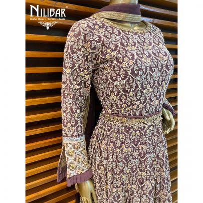 Purple Georgette Anarkali Suit