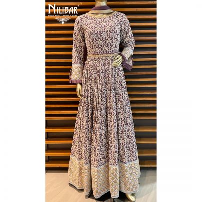 Purple Georgette Anarkali Suit