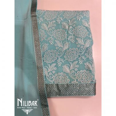 Sky Blue Georgette Unstitched Suit