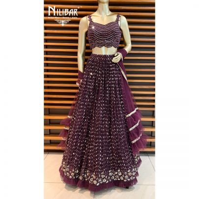 Wine Net Lehenga