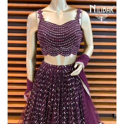 Wine Net Lehenga