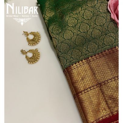Bottle Green Kanjivaram Silk Saree
