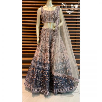 Mouse Silk Printed Lehenga