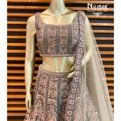Mouse Silk Printed Lehenga