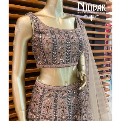 Mouse Silk Printed Lehenga