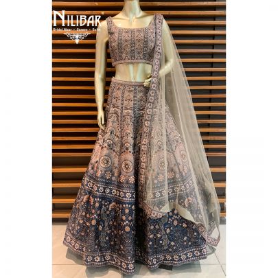 Mouse Silk Printed Lehenga