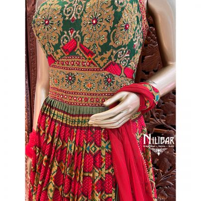 Red and Dark Georgette Anarkali