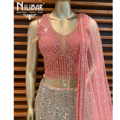 Multicolored Net Lehenga