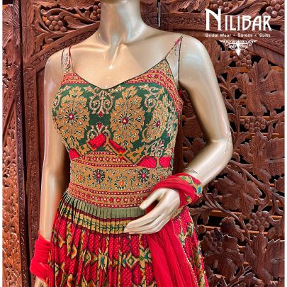 Red and Dark Georgette Anarkali