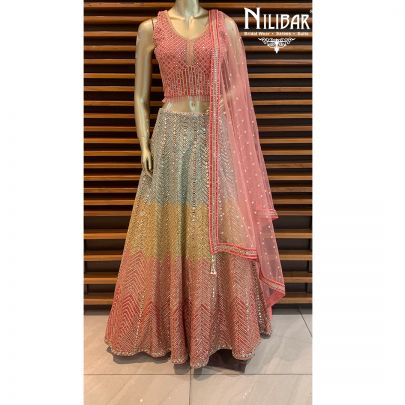 Multicolored Net Lehenga