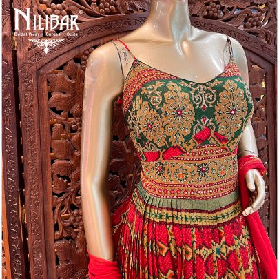 Red and Dark Georgette Anarkali
