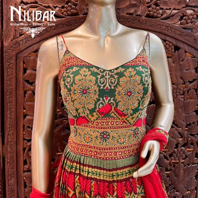 Red and Dark Georgette Anarkali