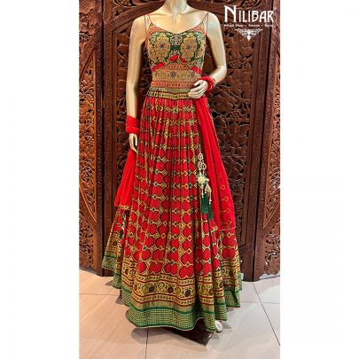 Red and Dark Georgette Anarkali