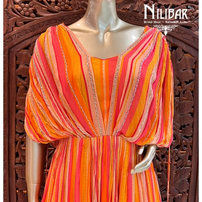 Multicolor Chinon Dress