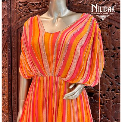 Multicolor Chinon Dress