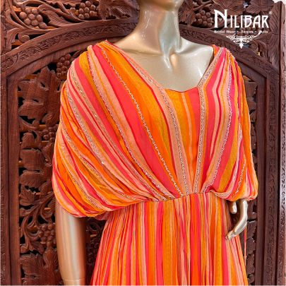 Multicolor Chinon Dress