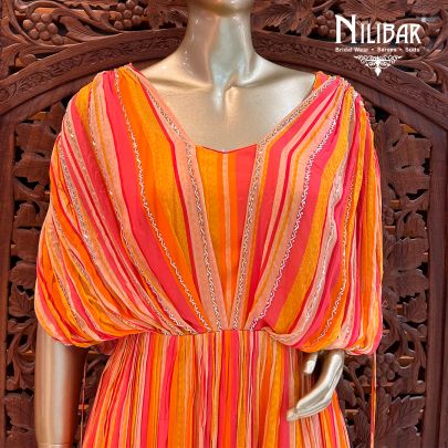Multicolor Chinon Dress
