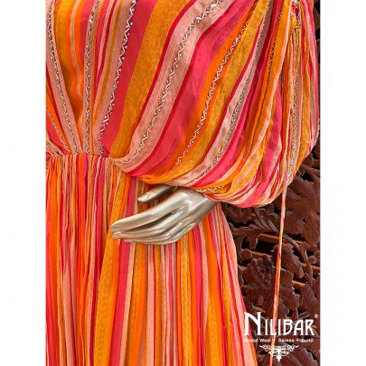 Multicolor Chinon Dress