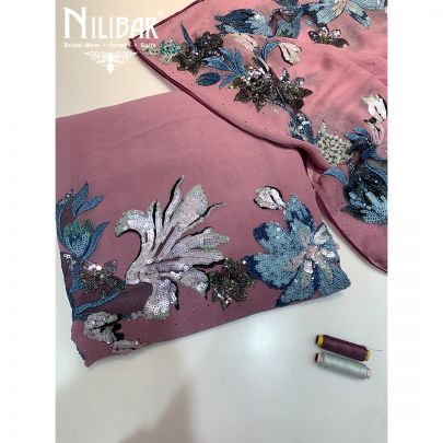 Thristle Purple Crepe Unstitched Suit