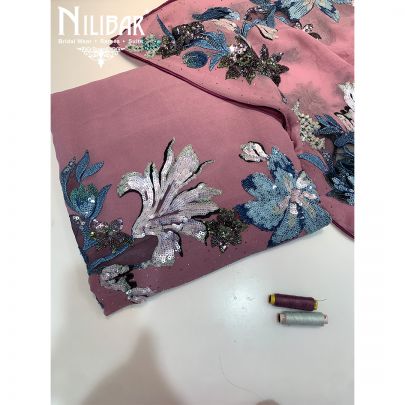 Thristle Purple Crepe Unstitched Suit