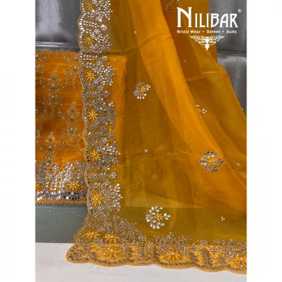 Cyber Yellow Crepe Unstitched Suit