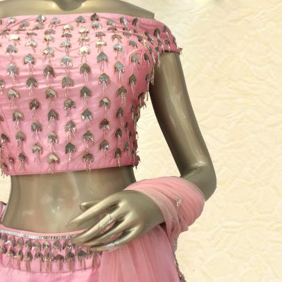 Pink Silk Lehenga