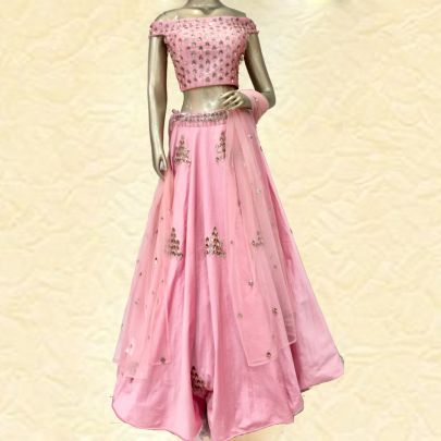 Pink Silk Lehenga
