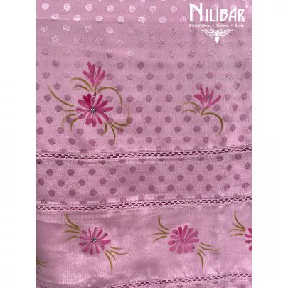 Pink Chinon Unstitched Suit