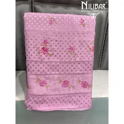Pink Chinon Unstitched Suit