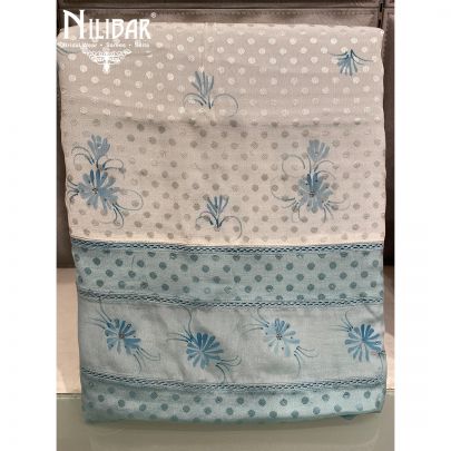 Ice Blue Chinon Unstitched Suit