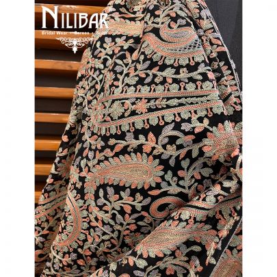 Black Georgette Aari Dupatta