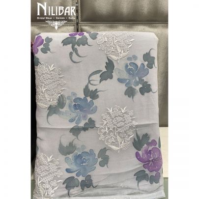 Cloudy Grey Georgette Unstitched Suit