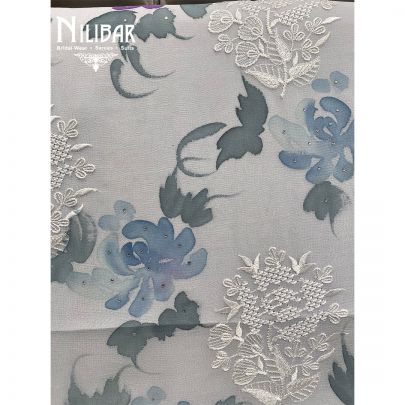 Cloudy Grey Georgette Unstitched Suit