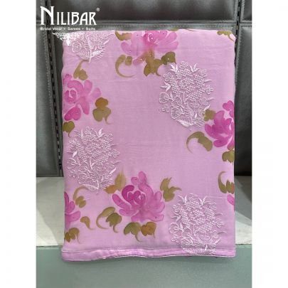 Light Pink Georgette Unstitched Suit