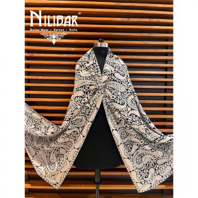 Navy Blue Georgette Aari Dupatta