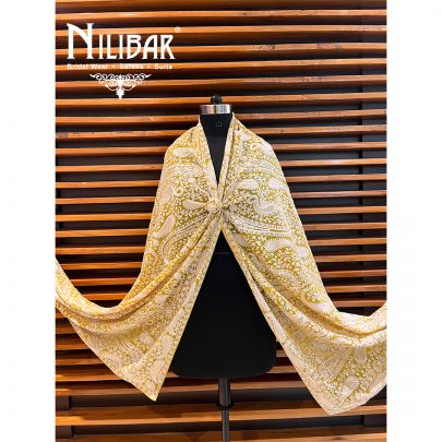 Yellow Georgette Aari Dupatta