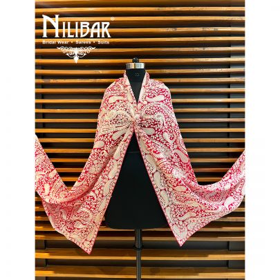 Red Georgette Aari Dupatta