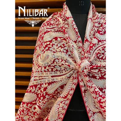 Red Georgette Aari Dupatta