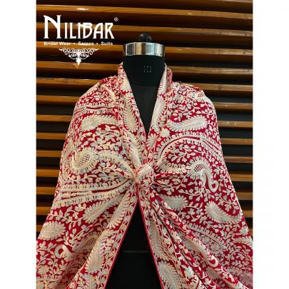 Red Georgette Aari Dupatta