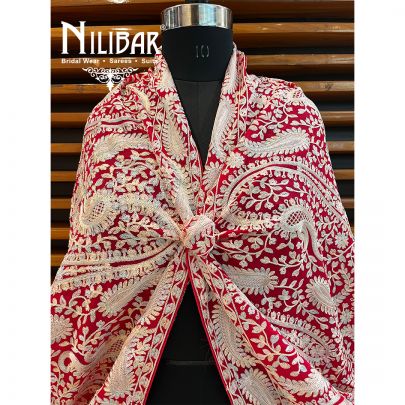 Red Georgette Aari Dupatta