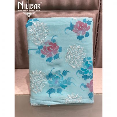 Sky Blue Georgette Unstitched Suit